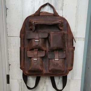 Brown Leather Backpack